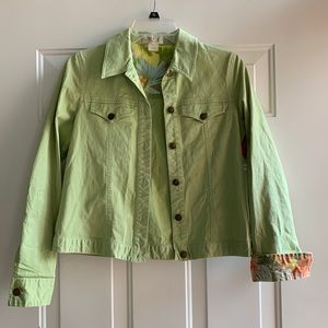 3/$15 Hawaiian Tropic cotton size small green jacket